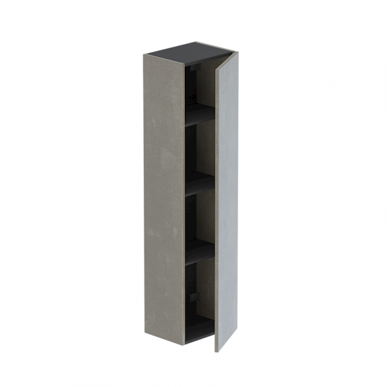 Colonna pensile h 138 cm grigio cemento 1 anta soft-close reversibile