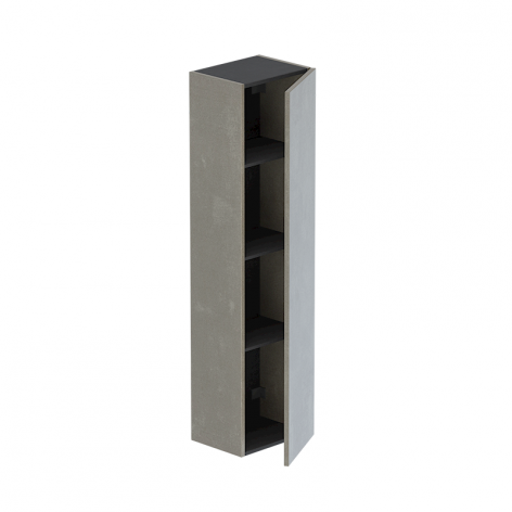 Colonna pensile h 138 cm grigio cemento 1 anta soft-close reversibile