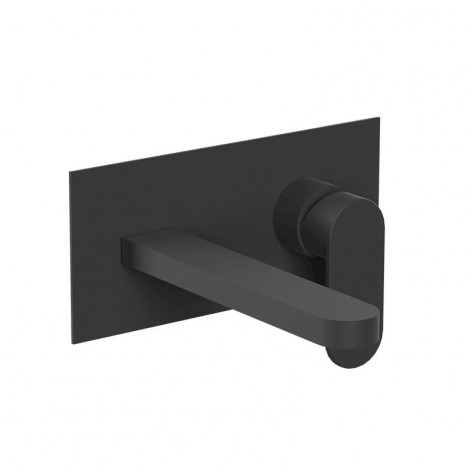 Miscelatore incasso lavabo da parete nero opaco bocca da 18 cm