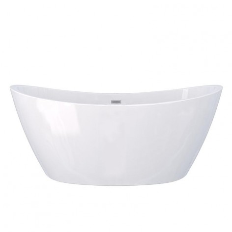 Vasca free standing 80 x 170 cm in acrilico bianco lucido ovale con troppo pieno